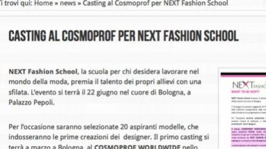 Casting al Cosmoprof per Next Fashion School