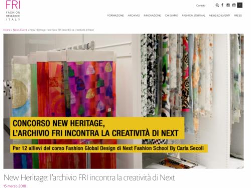 Concorso New Heritage: l’Archivio FRI incontra la creatività di Next