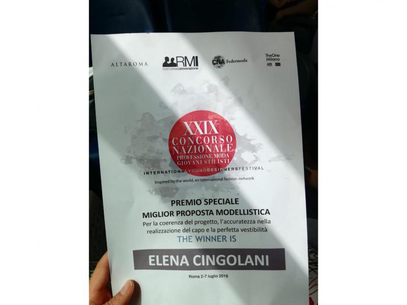 Elena Cingolani premiata durante Altaroma