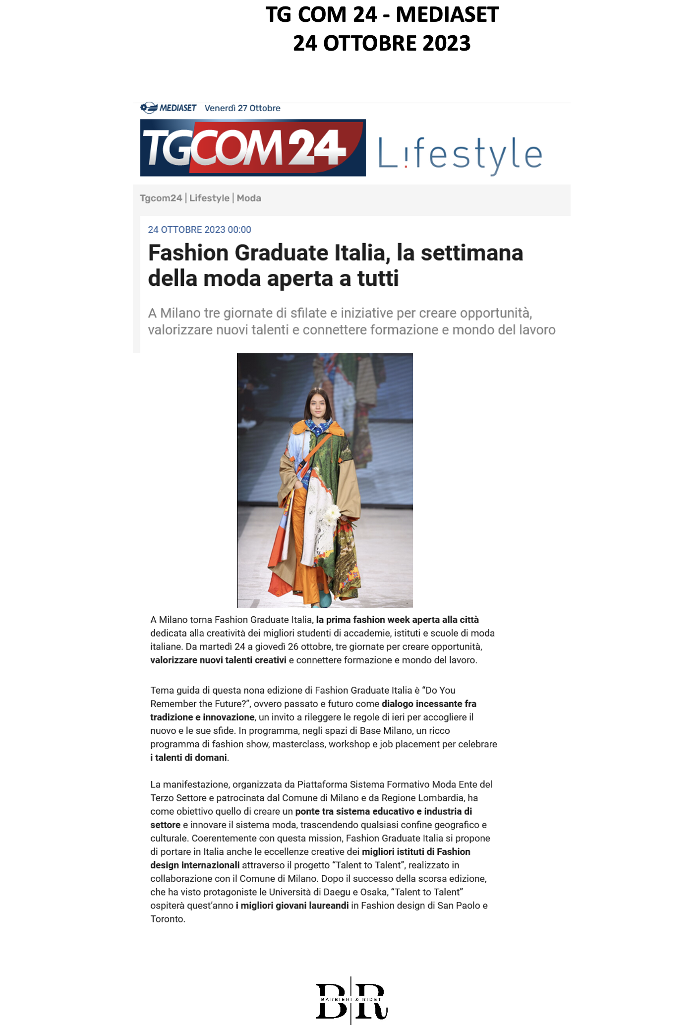 Fashion Graduate Italia, la settimana della moda aperta a tutti ENG