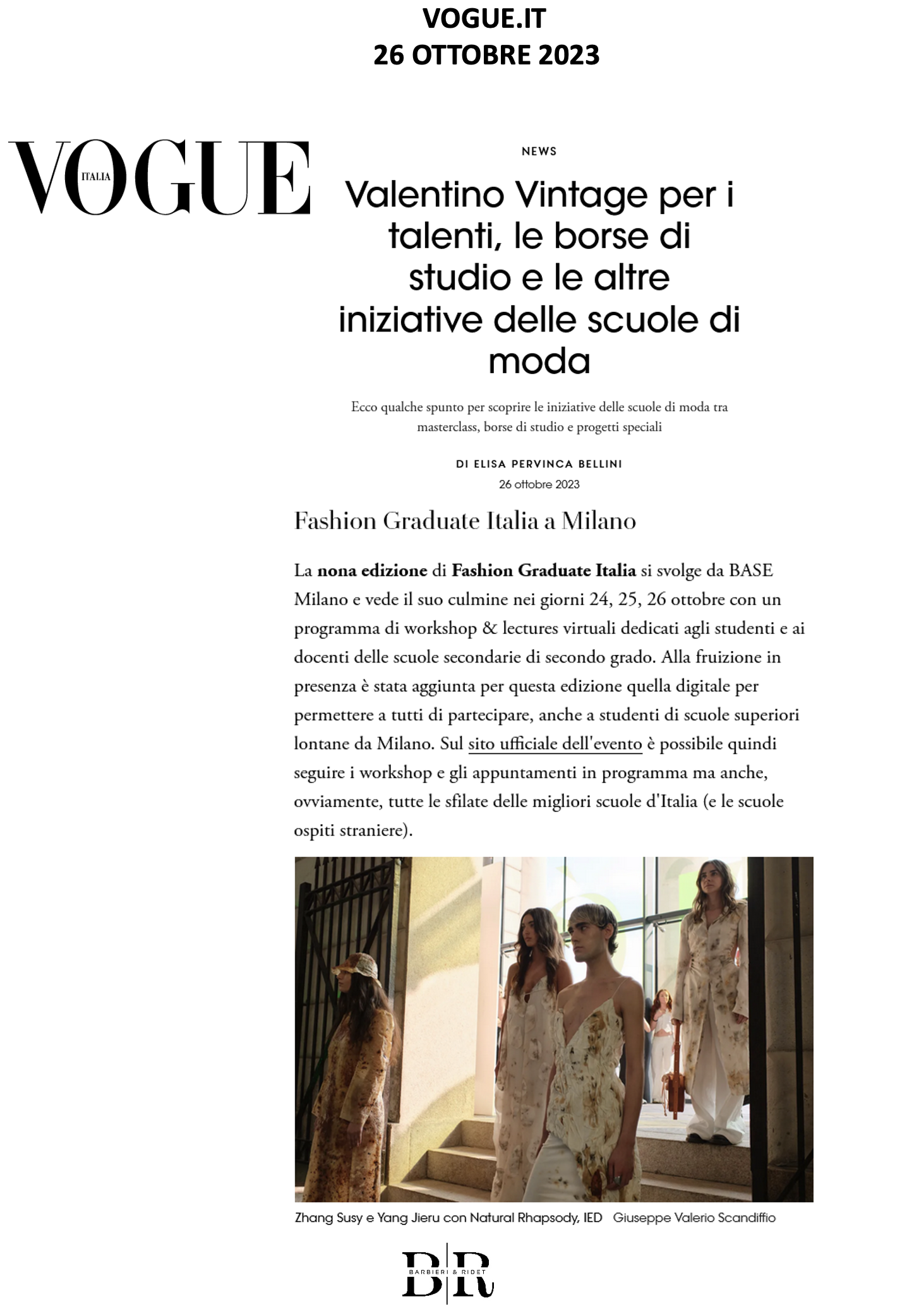 Fashion Graduate Italia a Milano